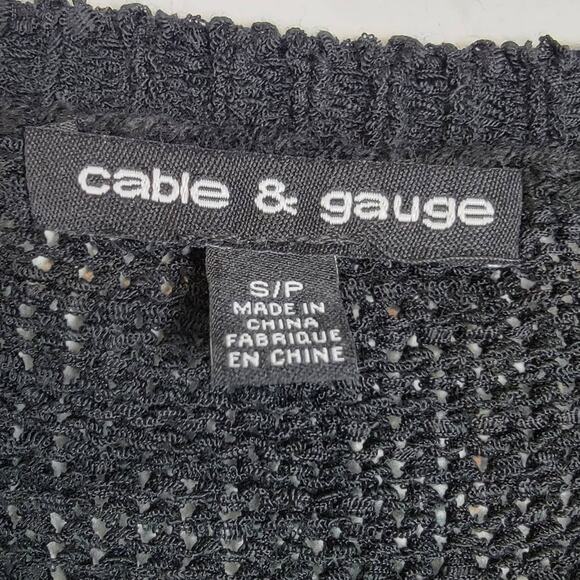 4/$25 -Cable & Gauge Black Open Knit Crew Neck Sweater - Size S - Picture 5 of 5
